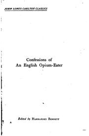 Cover of: Confessions of an Opium-eater by Thomas De Quincey