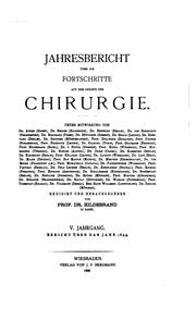 Cover of: Jahresbericht über die Fortschritte auf dem Gebiete der Chirurgie