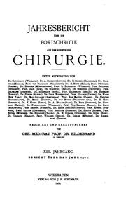 Cover of: Jahresbericht über die Fortschritte auf dem Gebiete der Chirurgie