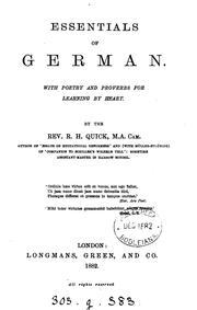 Cover of: Essentials of German