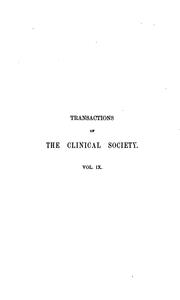 Cover of: Transactions of the Clinical Society of London. ... by Clinical Society of London, Clinical Society of London