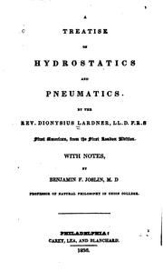 Cover of: A Treatise on Hydrostatics and Pneumatics by Dionysius Lardner, Benjamin Franklin Joslin