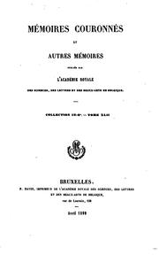 Cover of: Mémoires couronnés et autres mémoires ...