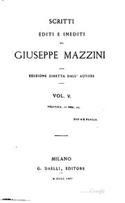 Cover of: Scritti editi e inediti by Giuseppe Mazzini