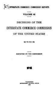 Cover of: Interstate Commerce Commission Reports: Decisions of the Interstate Commerce ... by United States. Interstate Commerce Commission., United States. Interstate Commerce Commission.