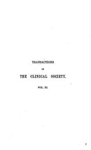 Cover of: Transactions of the Clinical Society of London. ... by Clinical Society of London, Clinical Society of London