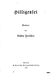 Cover of: Hilligenlei: Roman by Gustav Frenssen