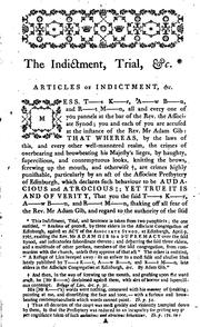 Cover of: The indictment, trial, and sentence of Mess. T----s K----r, A----w B----n ... by Andrew Moir, John Maclaurin Dreghorn, Andrew Moir, John Maclaurin Dreghorn