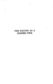 Cover of: The Nation as a Business Firm: An Attempt to Cut a Path Through Jungle