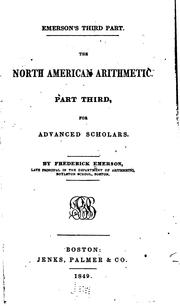 Cover of: The North American Arithmetic by Frederick Emerson, Frederick Emerson