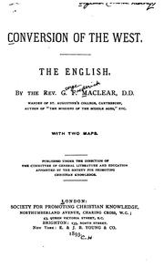 Cover of: Conversion of the West: The English