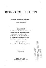Biological Bulletin by Marine Biological Laboratory (Woods Hole , Mass.)