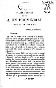 Cover of: Les provinciales de Pascal by Blaise Pascal, Ernest Havet