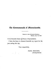 Cover of: Report of the Attorney General for the Year Ending ... by Massachusetts Attorney General's Office, Massachusetts Attorney General's Office