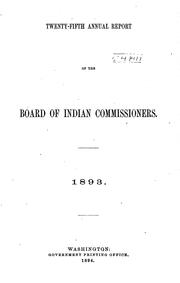 Cover of: Annual Report of the Board of Indian Commissioners to the Secretary of the Interior