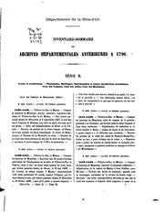 Cover of: Inventaire sommaire des Archives départementales antérieures à 1790, Côte d ... by Rossignol, Joseph Garnier