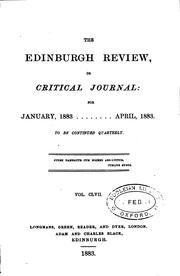Cover of: The Edinburgh Review: or Critical Journal