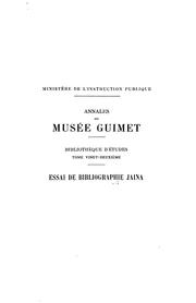 Cover of: Essai de bibliographie jaina: répertoire analytique et méthodique des travaux relatifs au ...