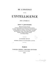 Cover of: De l'instinct et de l'intelligence des animaux