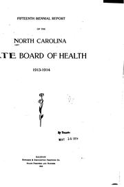 Cover of: Biennial Report by North Carolina Board of Health, North Carolina Board of Health , State Board of Health , Iowa