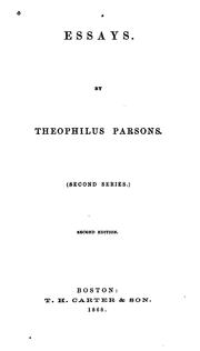 Cover of: Essays by Theophilus Parsons