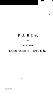 Cover of: Paris; ou, Le livre des cent-et-un by 