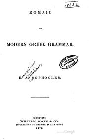 Cover of: Romaic Or Modern Greek Grammar