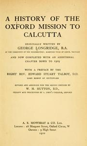 Cover of: history of the Oxford mission to Calcutta