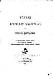 Führer durch den Concertsaal by Hermann Kretzschmar