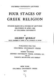 Cover of: Four Stages of Greek Religion: Studies Based on a Course of Lectures ...