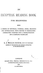 Cover of: An Egyptian Reading Book for Beginners: Being a Series of Historical ...