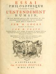Cover of: Essai philosophique concernant l'entendement humain by John Locke