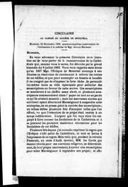 Cover of: Circulaire au clergé du diocèse de Montréal: Montré al, 30 novembre 1869, quarante-septième anniversaire de l'ordination à la prêtrise de Mgr. Ignace Bourget.