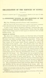 Cover of: Organization of services of supply, American expeditionary forces... by United States. War Dept. General Staff