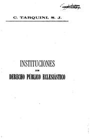 Cover of: Instituciones de derecho público eclesiástico