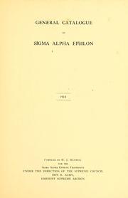 Cover of: General catalogue of Sigma Alpha Epsilon