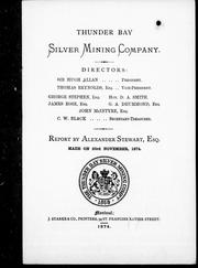 Cover of: Thunder Bay Silver Mining Company: report