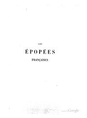 Les Épopées françaises by Léon Gautier
