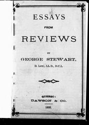 Cover of: Essays from reviews by Stewart, George