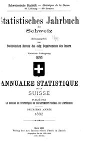 Statistisches Jahrbuch der Schweiz by Switzerland Eidgenössisches Statistisches Bureau , Switzerland Bundesamt für Statistik , Switzerland. Eidgenössisches Statistisches Amt