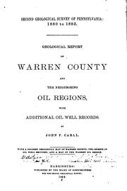 Report of Progress ... by Pennsylvania State Geologist (1874-1890 )., Geological Survey of Pennsylvania , Pennsylvania Board of Commissioners for the Second Geological Survey