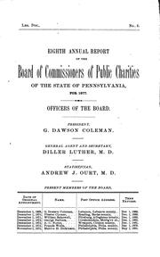 Cover of: Annual Report of the Board of Commissioners of Public Charities