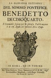 Cover of: La gloriosa elezione del sommo pontefice Benedetto decimoquarto by 