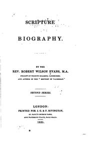 Cover of: Scripture Biography by Robert Wilson Evans