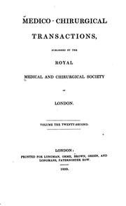 Cover of: Medico-chirurgical Transactions by Royal Medical and Chirurgical Society of London