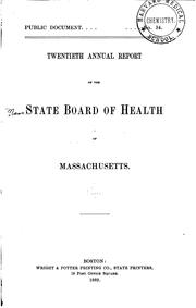 Cover of: Annual Report of the State Board of Health of Massachusetts by Massachusetts State Board of Health