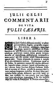 Cover of: De vita et rebus gestis C. Julii Caesaris,