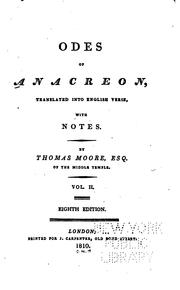 Cover of: Odes of Anacreon