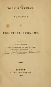 Cover of: John Hopkins's notions on political economy