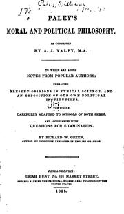 Cover of: Paley's Moral and Political Philosophy by William Paley